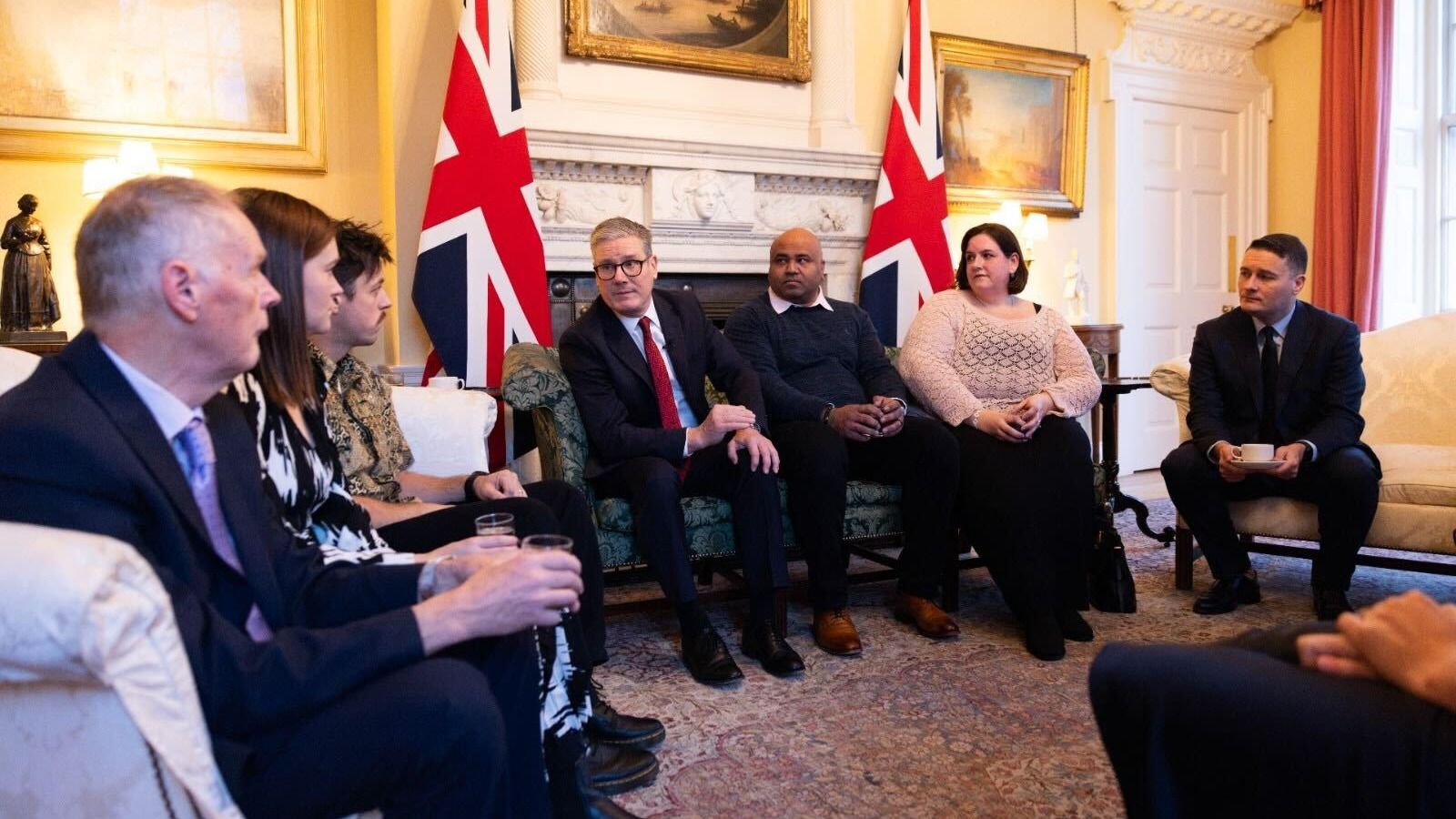 Photo of Movember ambassadors and partners meeting with Prime Minister Keir Starmer.